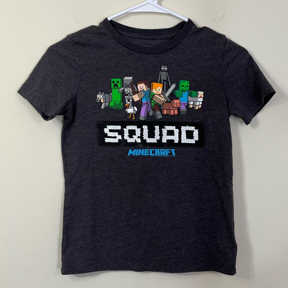 Minecraft Graphic Gray Mojang Tee Shirt